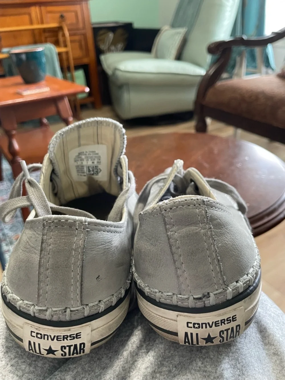 Converse Men's Low-Top John Varvatos Blanket stitch Sneakers in Light Gray - Picture 6 of 7